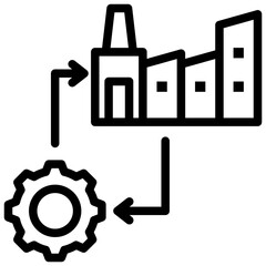 Manufacturing Process Outline Icon