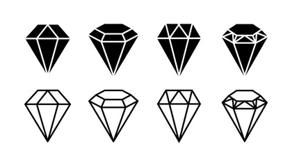 Diamond icon vector. gem icon. crystal stone