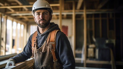 construction worker with helmet