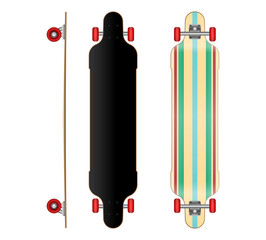 set of realistic skateboard deck template isolated. 3D Render © coolvectormaker