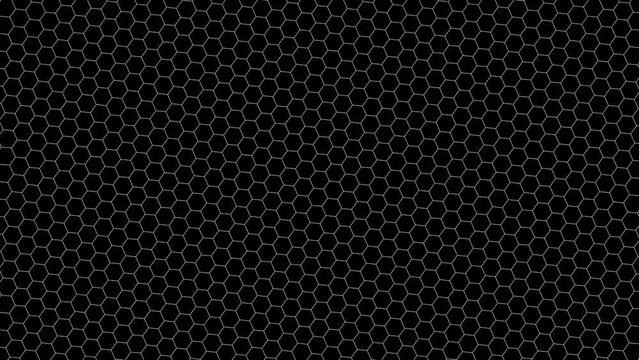 Black hexagonal honeycomb background. Hex Bee Hive Hexagonal Hexes Grid Array Mask animation. k1_1640