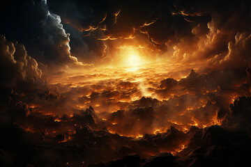 scene of sun explosion bright illumination supernova. 