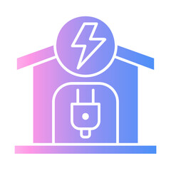electric eco house icon