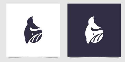 whale logo design vector - obrazy, fototapety, plakaty