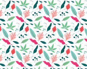 Hand painted leaves pattern design and background design 