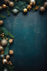 Christmas background. new year and christmas decorations with copy space for text. christmas and new year background.