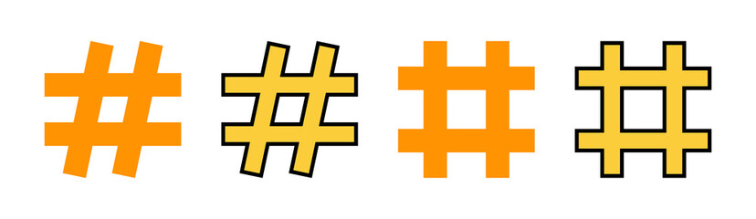 Obraz premium Hashtag icon set for web and mobile app. hashtag sign and symbol