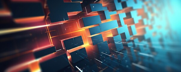 Abstract digital background. Can be used for technological processes, neural networks and AI, digital storages, sound and graphic forms, science, education, etc.