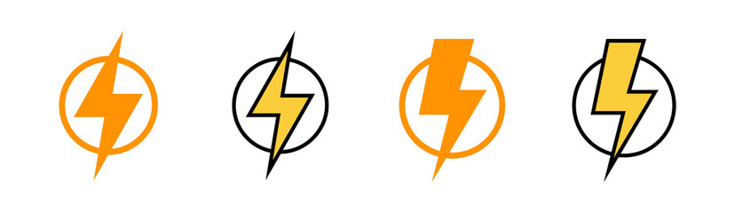 Lightning icon set for web and mobile app. electric sign and symbol. power icon. energy sign