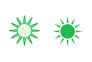 Sun icon set. Brightness Icon vector