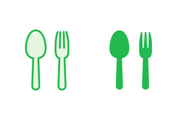 spoon and fork icon set. spoon, fork and knife icon vector. restaurant icon