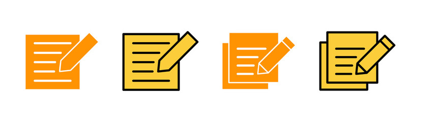 Note icon set for web and mobile app. notepad sign and symbol