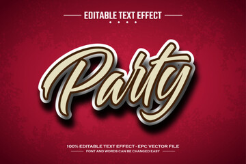 Party 3D editable text effect template