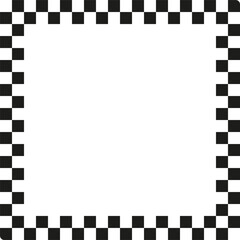 Checkers frame in line art style. Geometric seamless pattern.