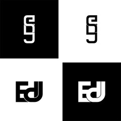edj lettering initial monogram logo design set