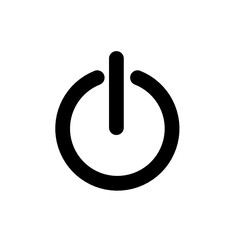 shut down button icon on white background