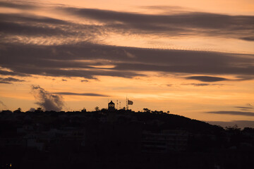 Fototapeta premium Sunrise with clouds in the sky