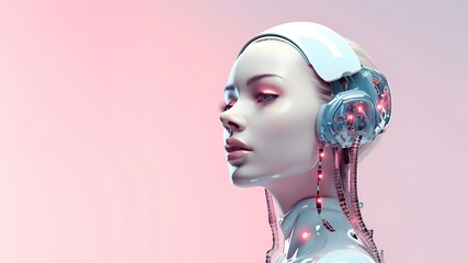 Beautiful female robot with artificial intelligence