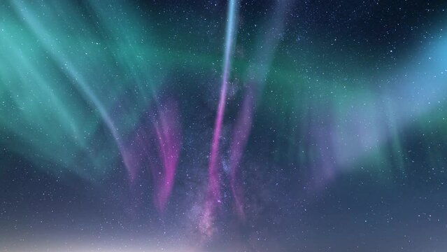 Aurora and Milky Way Night to Sunrise Time Lapse Delights