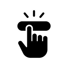 button click glyph icon illustration vector graphic. Simple element illustration vector graphic, suitable for app, websites, and presentations isolated on white background