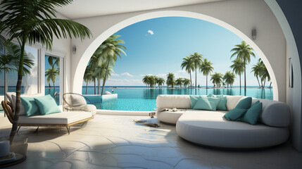 Obraz na płótnie Canvas pool in hotel HD 8K wallpaper Stock Photographic Image