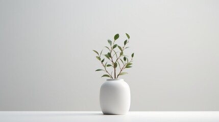vase with flowers in white color generated by AI