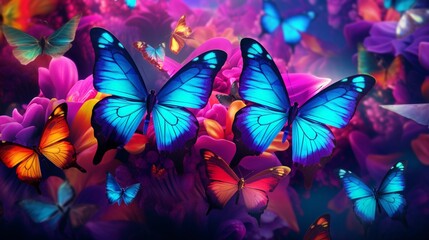 butterfly on a flower background 
