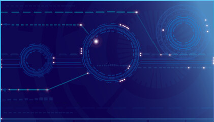 Obraz premium Abstract blue technology background.Vector circle and electricity line 