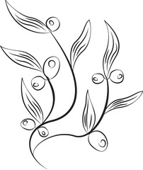 Simple Floral Doodle Element