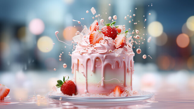 A delicious cake in plate UHD wallpaper Stock Photographic Image