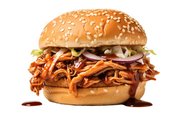 Mouthwatering BBQ Pulled Chicken Sandwich Generative AI
