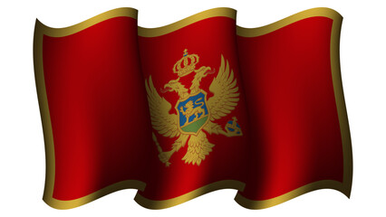 montenegro waving flag design vector illustration