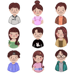 Cute boy and girl illustration