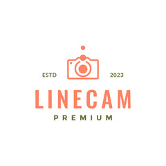 drop camera line style hipster colorful logo design vector icon illustration