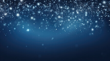 Obraz premium Blue Christmas background with snowflakes, Shiny sparkles, Glittering, Copy space. Generative AI