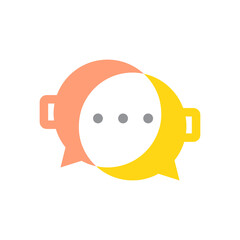 bubble chat talk consulting cooking modern minimalist colorful logo design vector icon illustration