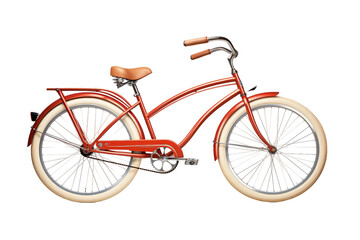 Beach Cruiser Bike on a White Background Generative AI