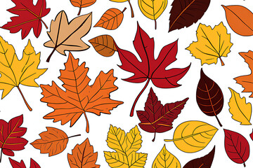The world of autumn maple leaves.Generative AI