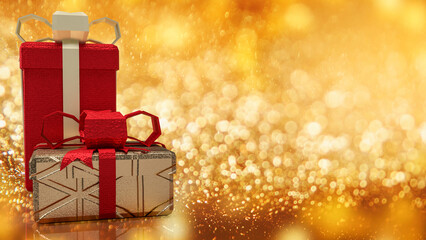 The Gift box for Holiday or celebrity and marketing concept 3d rendering