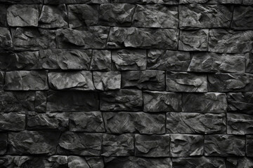 A monochrome stone wall with contrasting textures and patterns