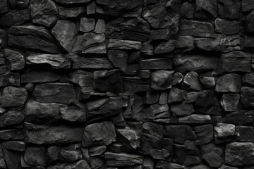 A black and white stone wall