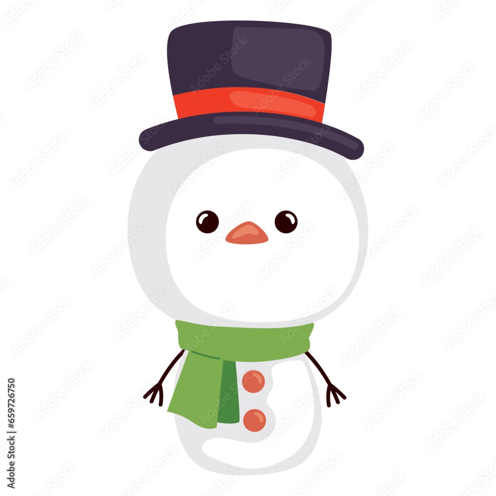 Poster christmas character snowman