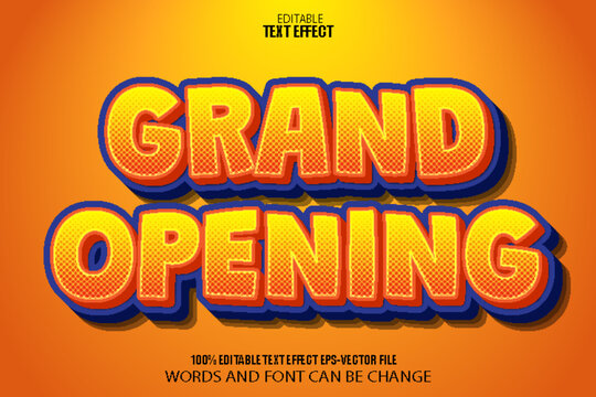 Grand Opening Editable Text Effect Cartoon Style