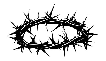 Crown of thorns, Christian symbols, vector illustration, Generative Ai.