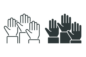 Fototapeta premium Raise hand participation symbol. Illustration vector