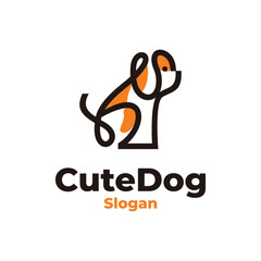 Cute dog modern mascot logo vector