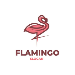 flamingo modern logo vector