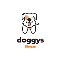 Cute dog modern mascot logo vector