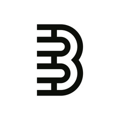 Monogram initial b letter mark logo design. Monogram design vector b logo. Monogram initial letter mark b logo. Design simple b monogram