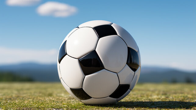 soccer ball on grass HD 8K wallpaper Stock Photographic Image